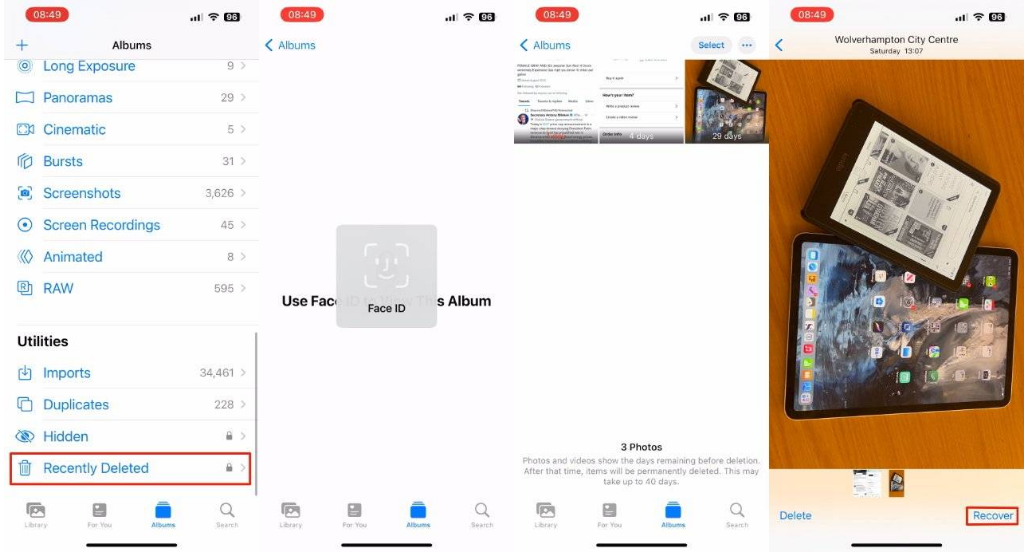 打安镇苹果14维修分享 iPhone14 上恢复已删除的照片 