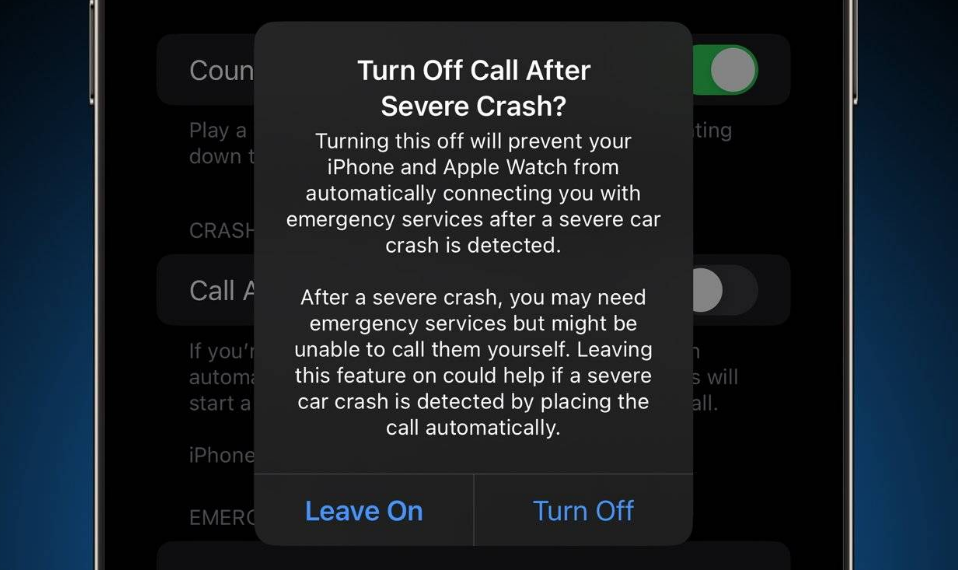 打安镇苹果14维修分享 iPhone 14 和 Apple Watch 上关闭崩溃检测 