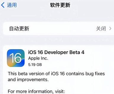 打安镇苹果手机维修分享iOS16 Beta4 更新内容及升级建议 