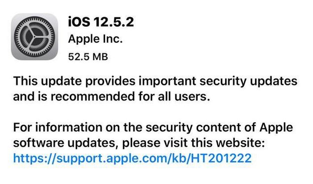 打安镇苹果手机维修分享iOS12.5.2发布，建议所有老苹果用户安装 